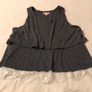Beautiful Candie’s polka dotted tank top. Size L.